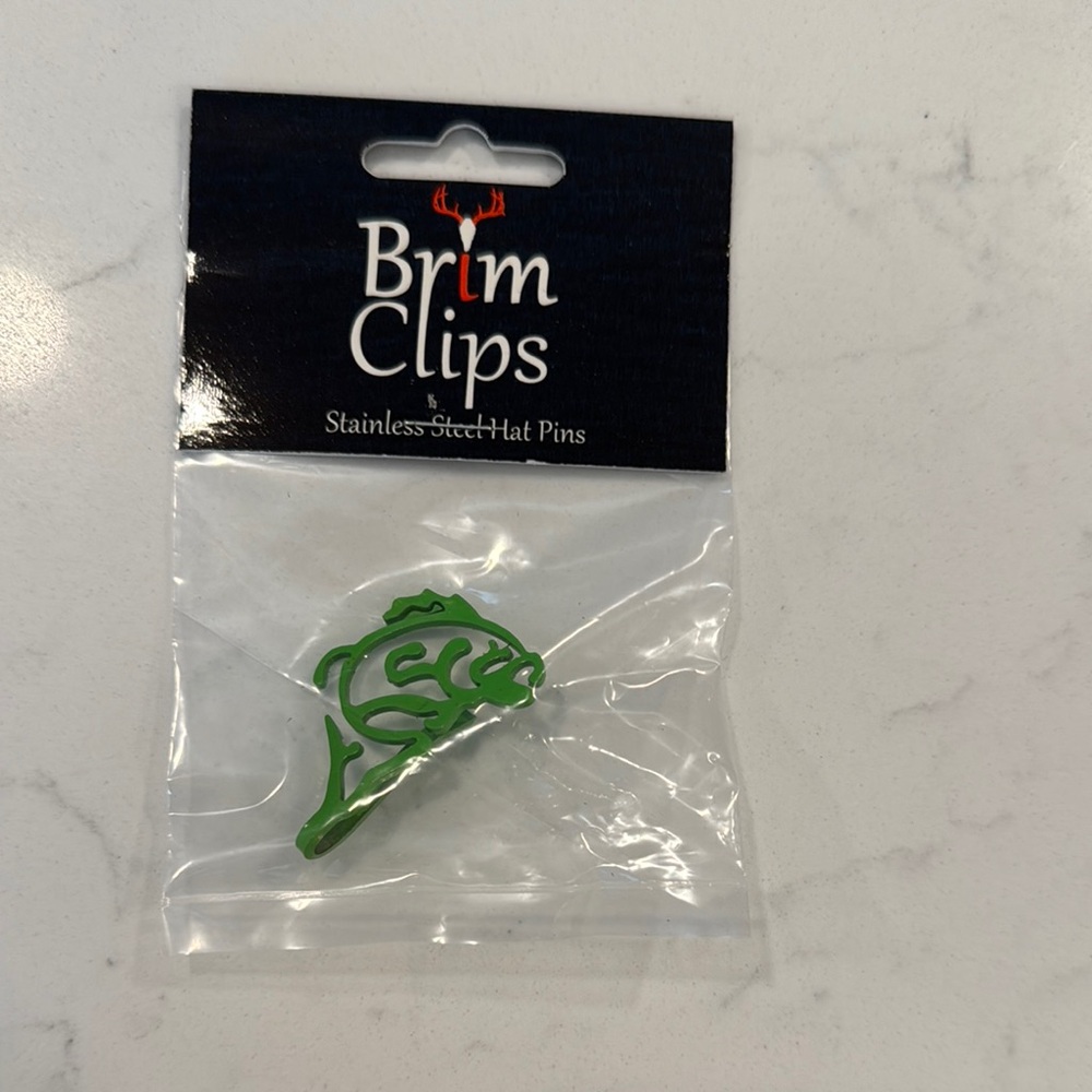 Brim Clips Green Stainless Steel Hat Pin